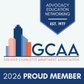 GCAA logo with “2026 Proud Member” on a blue background, featuring a stylized city skyline and orange-blue accents