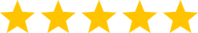 A row of yellow stars on a white background.
