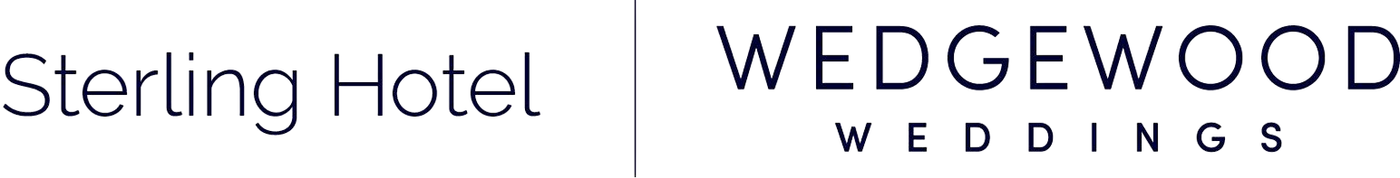 Sterling Hotel and WEDGWOOD WEDDINGS logos.