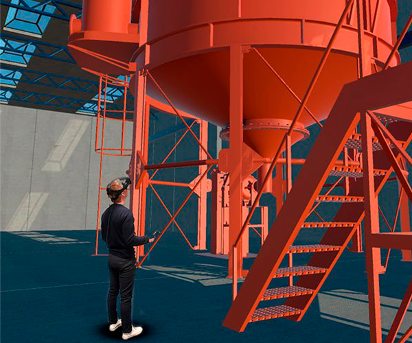 VR eksempel med kunde inde ved modellen