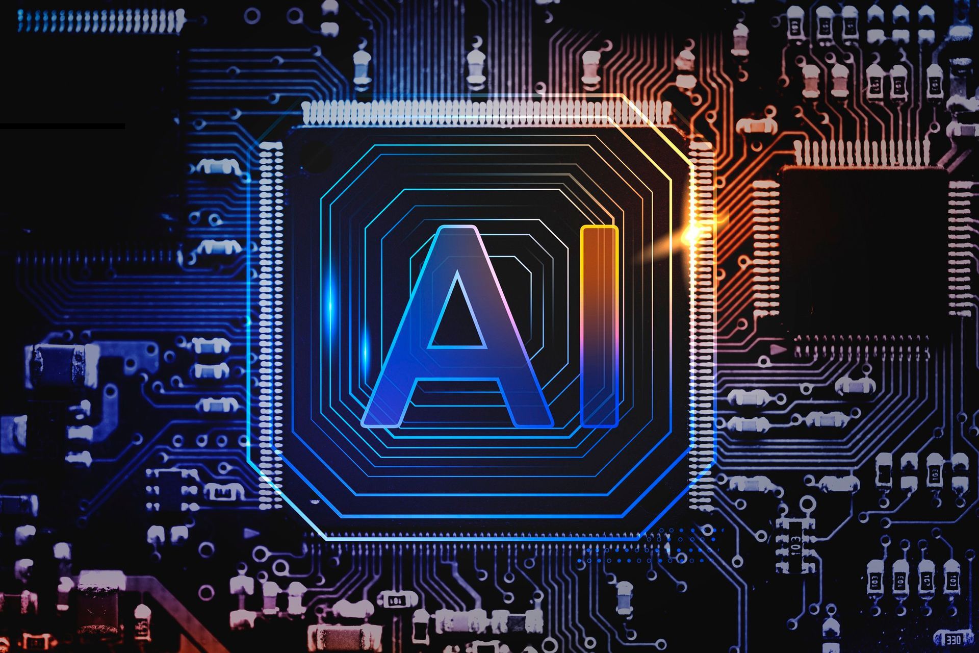 Un chip de computadora con la palabra ai en él.