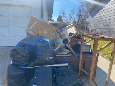 Trailer parked hauling junk