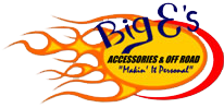 A logo for big e 's accessories and off road