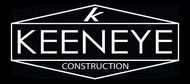 Keen Eye Construction logo in white text on a black background with a stylized roof outline
