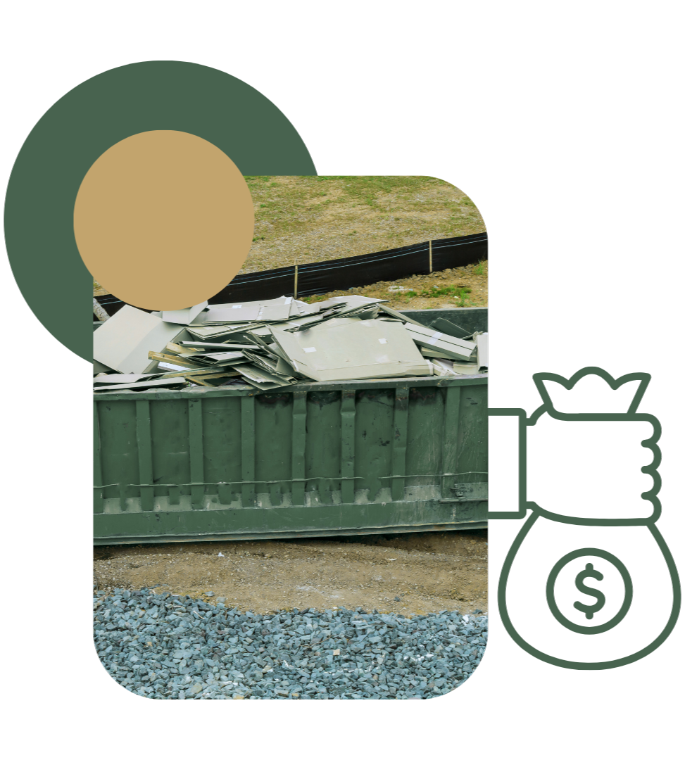 Dumpster rental container in Goose Creek for commercial renovation