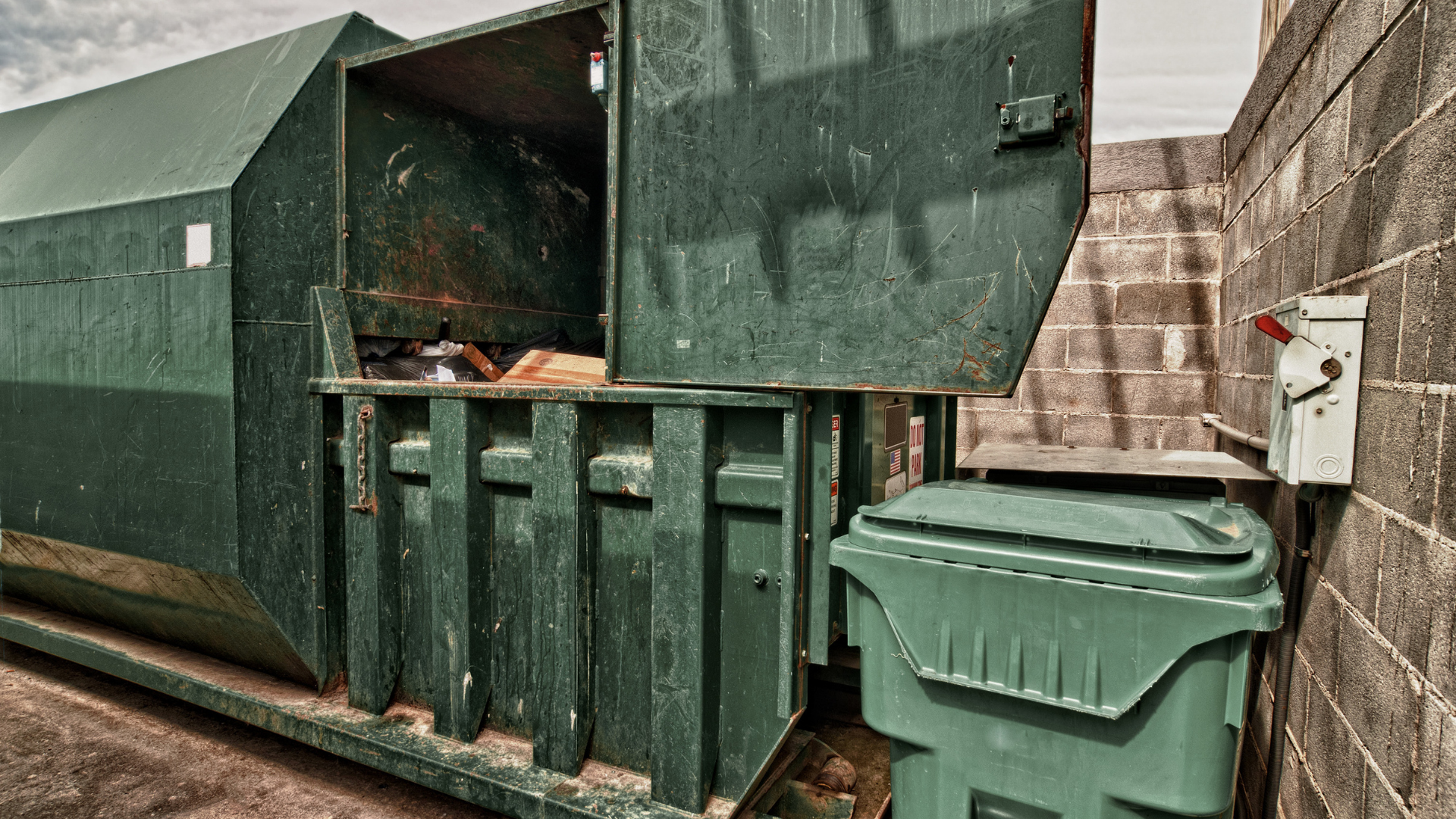 Emergency cleanup dumpster placed at residential property in Goose Creek