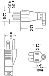 ACI - 52 ST (CH) Configuration NEMA 5-15P Rated at 15 A, 125V