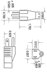 ACI - 52 ST Configuration NEMA 5-15P Rated at 15 A, 125V