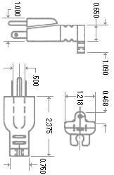 ACI - 54 ST (CH) Flat Configuration NEMA 5-15P Rated at 15 A, 125V