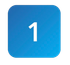 Blue square with rounded corners, white number 1 in the center.