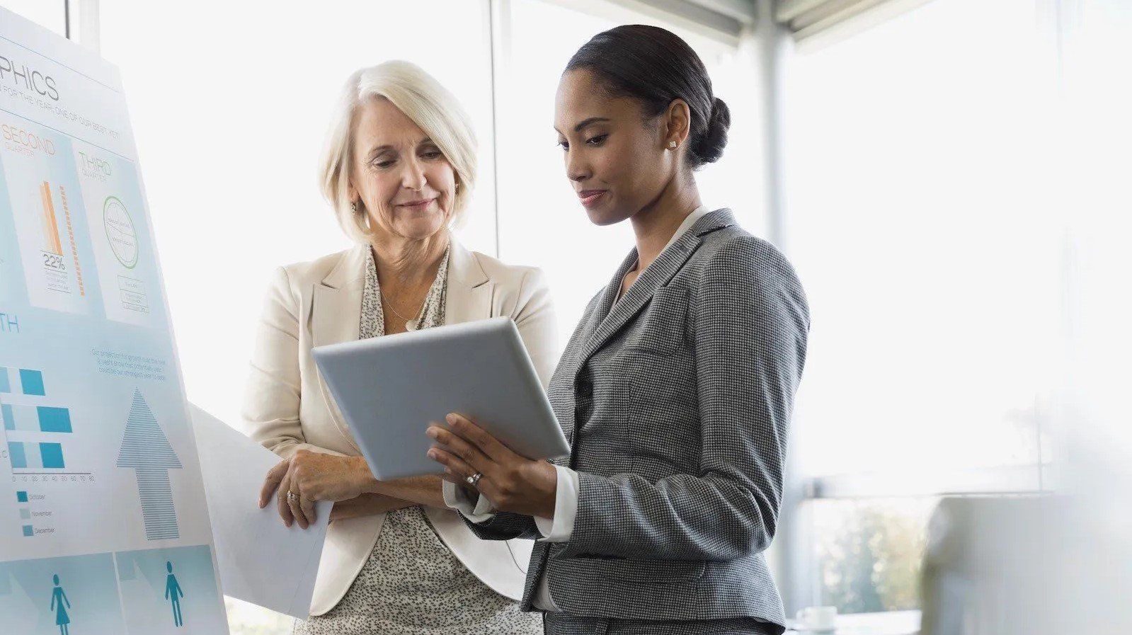 Two woman talking