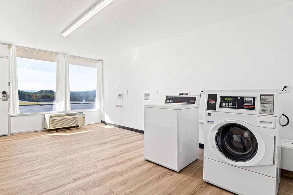 Fully functional laundry room at The Mallard Hotel in Blue Ridge, GA
