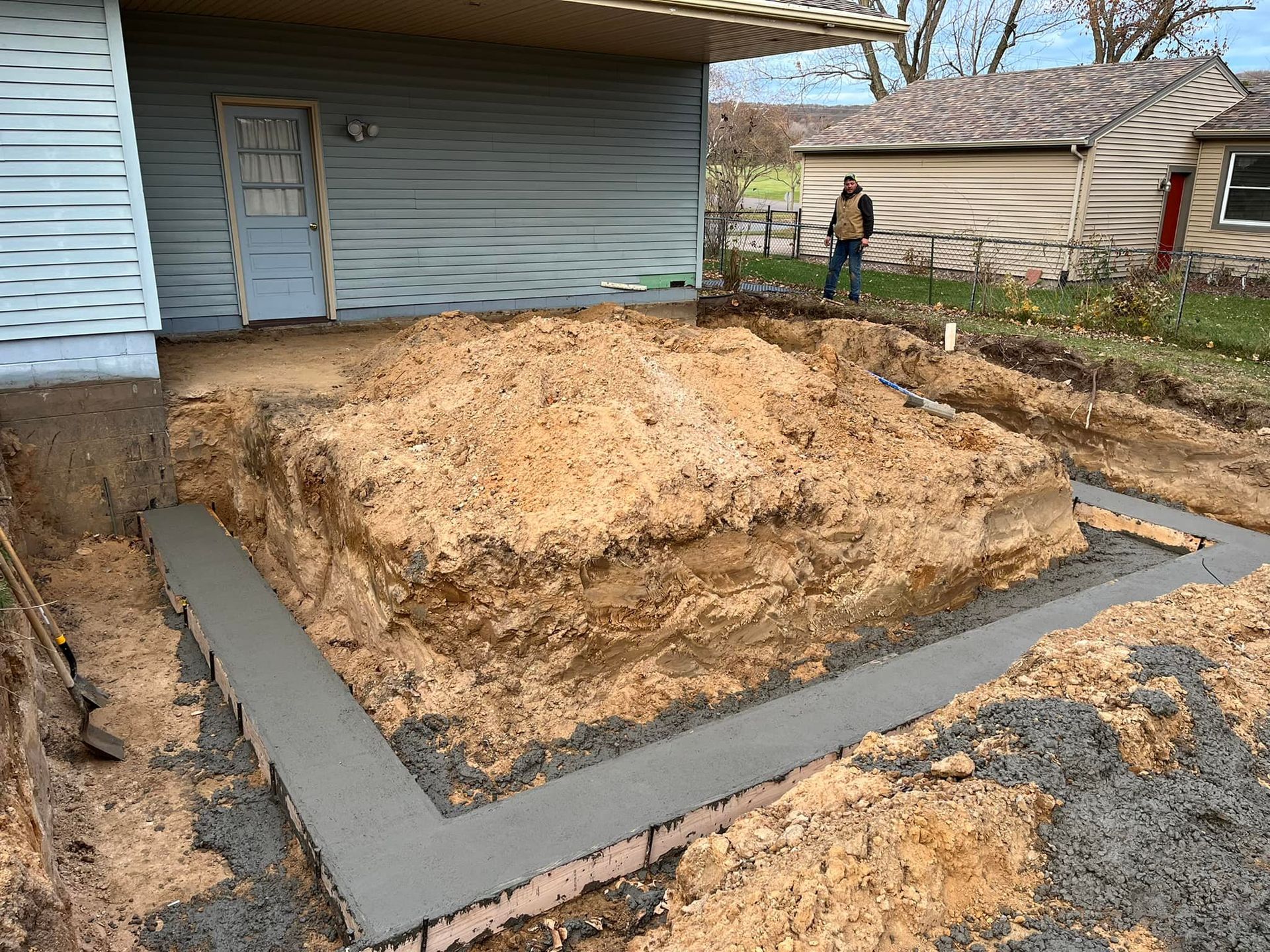 Picture of the frostline after the concrete was poured over.