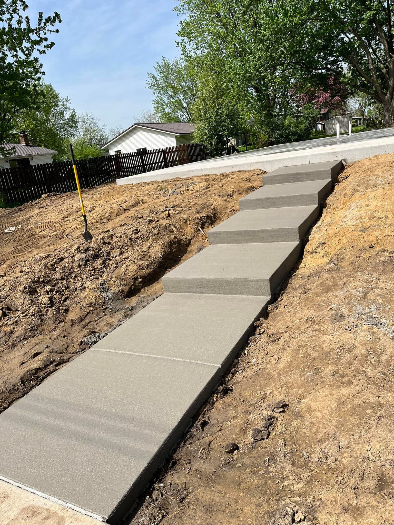 Picture of steps in concrete built by a company in Wisconsin.