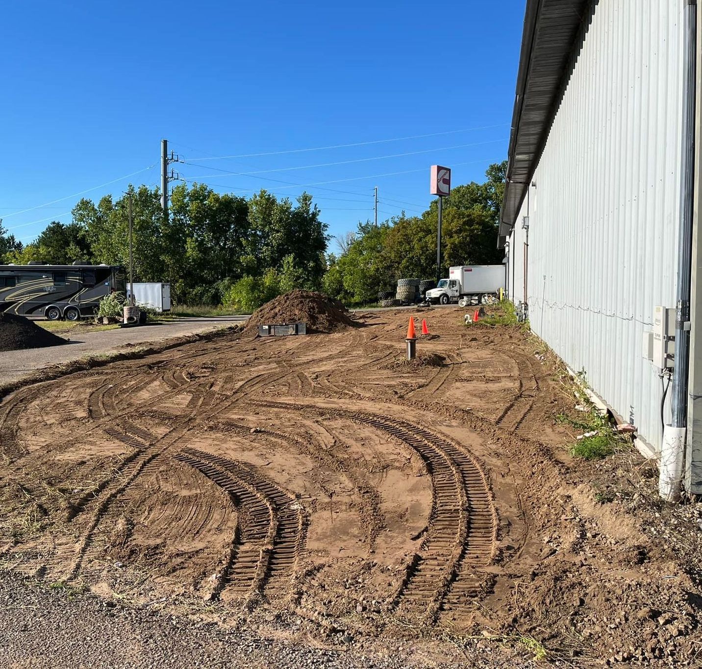 Picture of worked land that was graded and ready for paving.