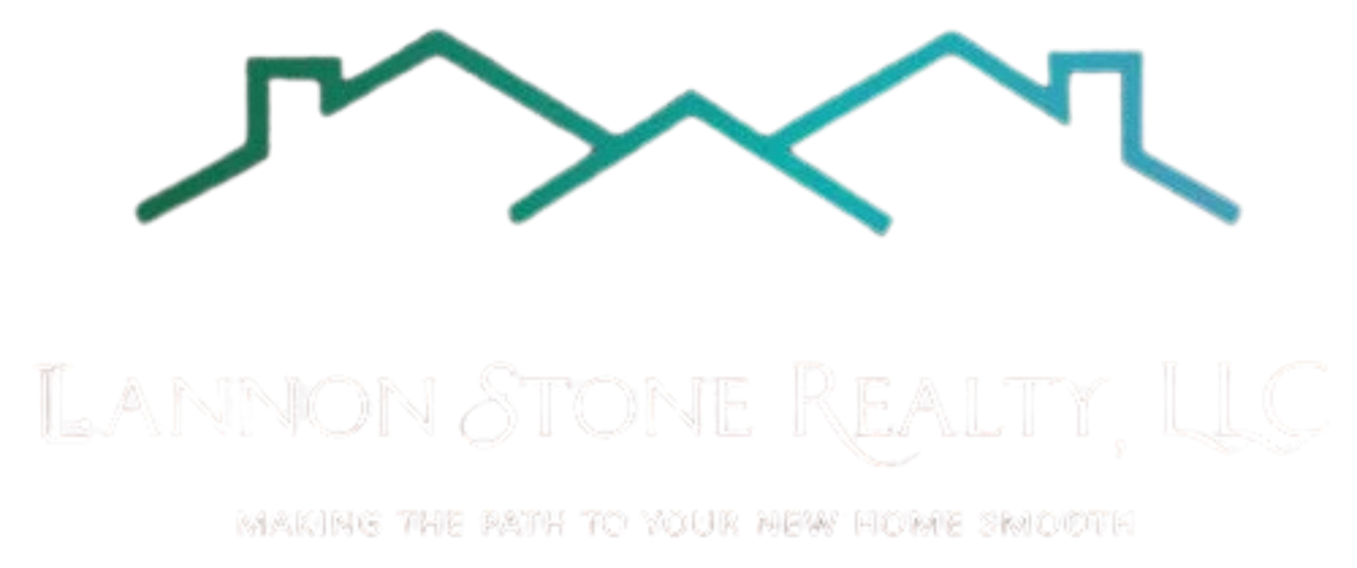 Logo with green and teal roofline shapes above faint text reading “Lynn Stone Realty LLC”