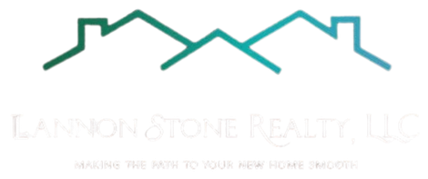 Logo with green and teal roofline shapes above faint text reading “Lynn Stone Realty LLC”
