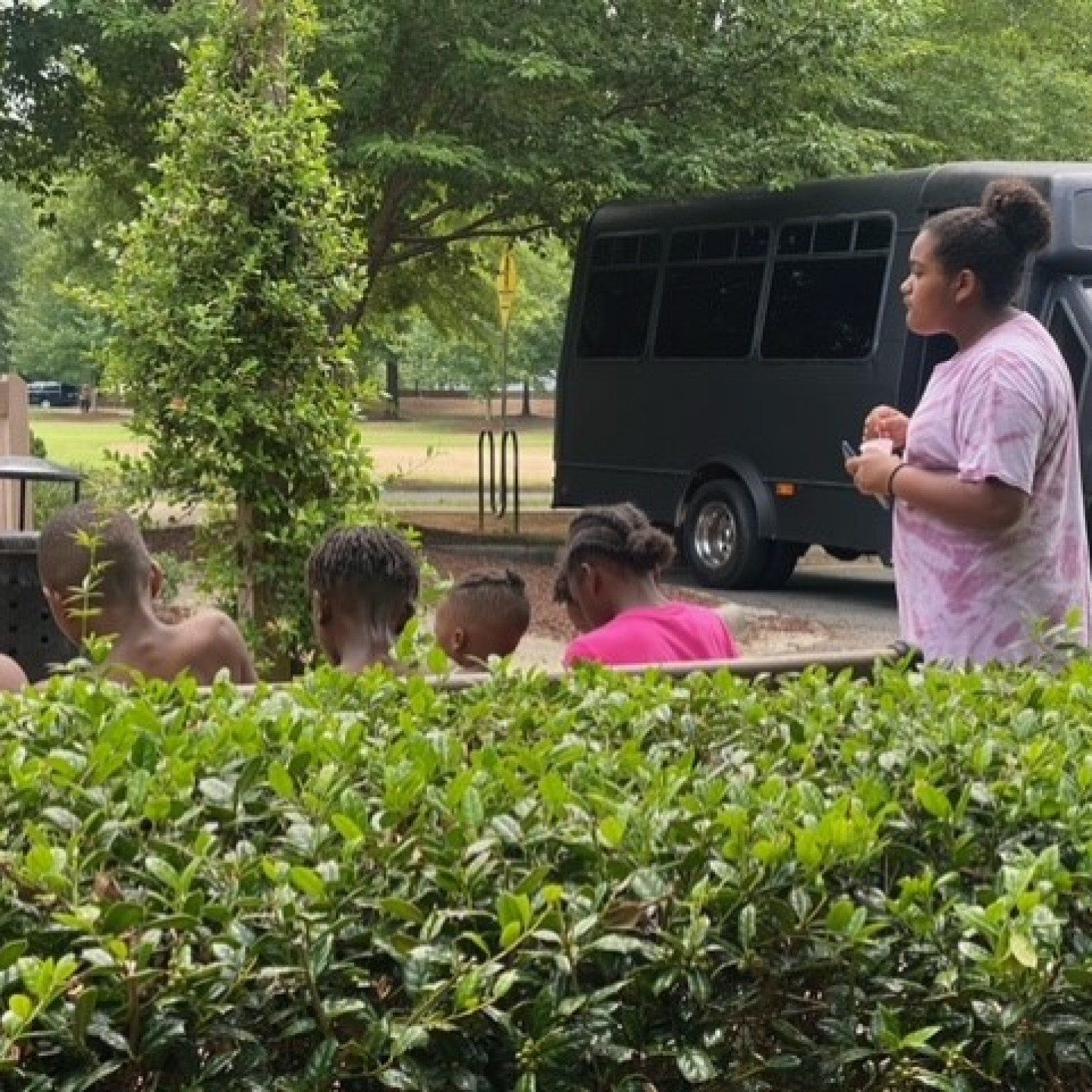 Athletic Students Waiting for Shuttle Service