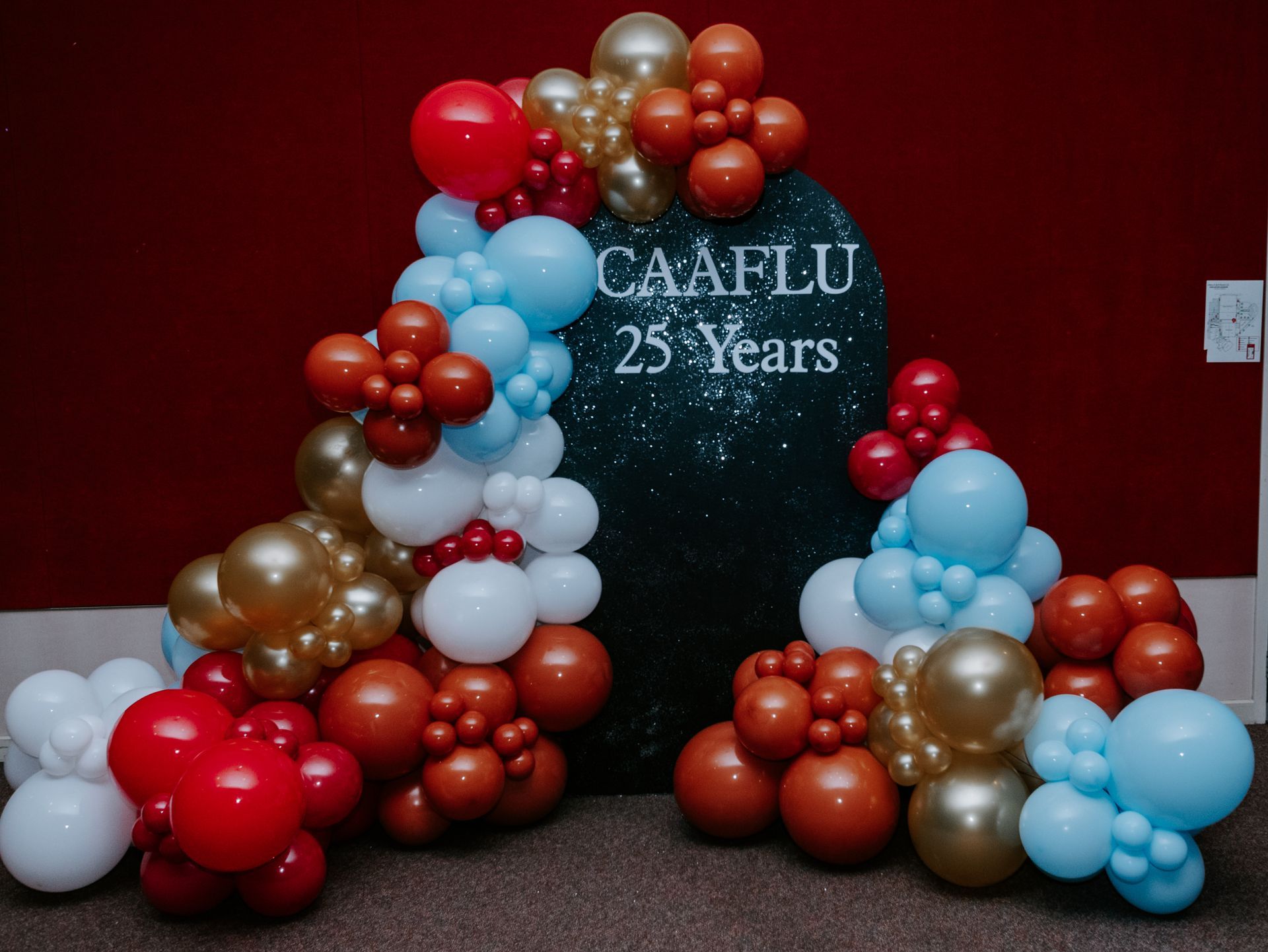 Balloon arch celebrating 