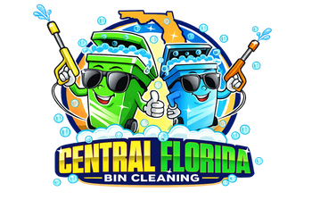 A logo for shine brite bins trash bin cleaning service