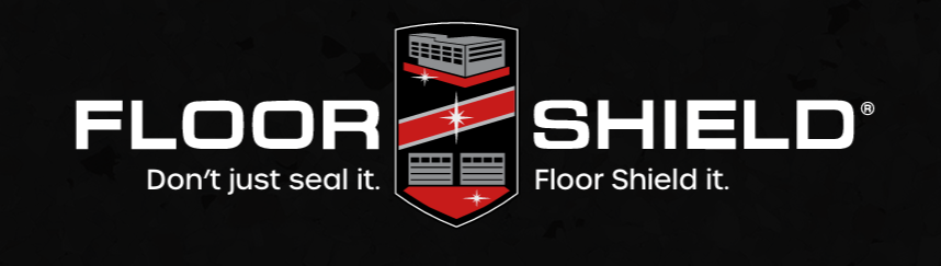 Company logo for Floor Shield with red and white shield icon and text reading