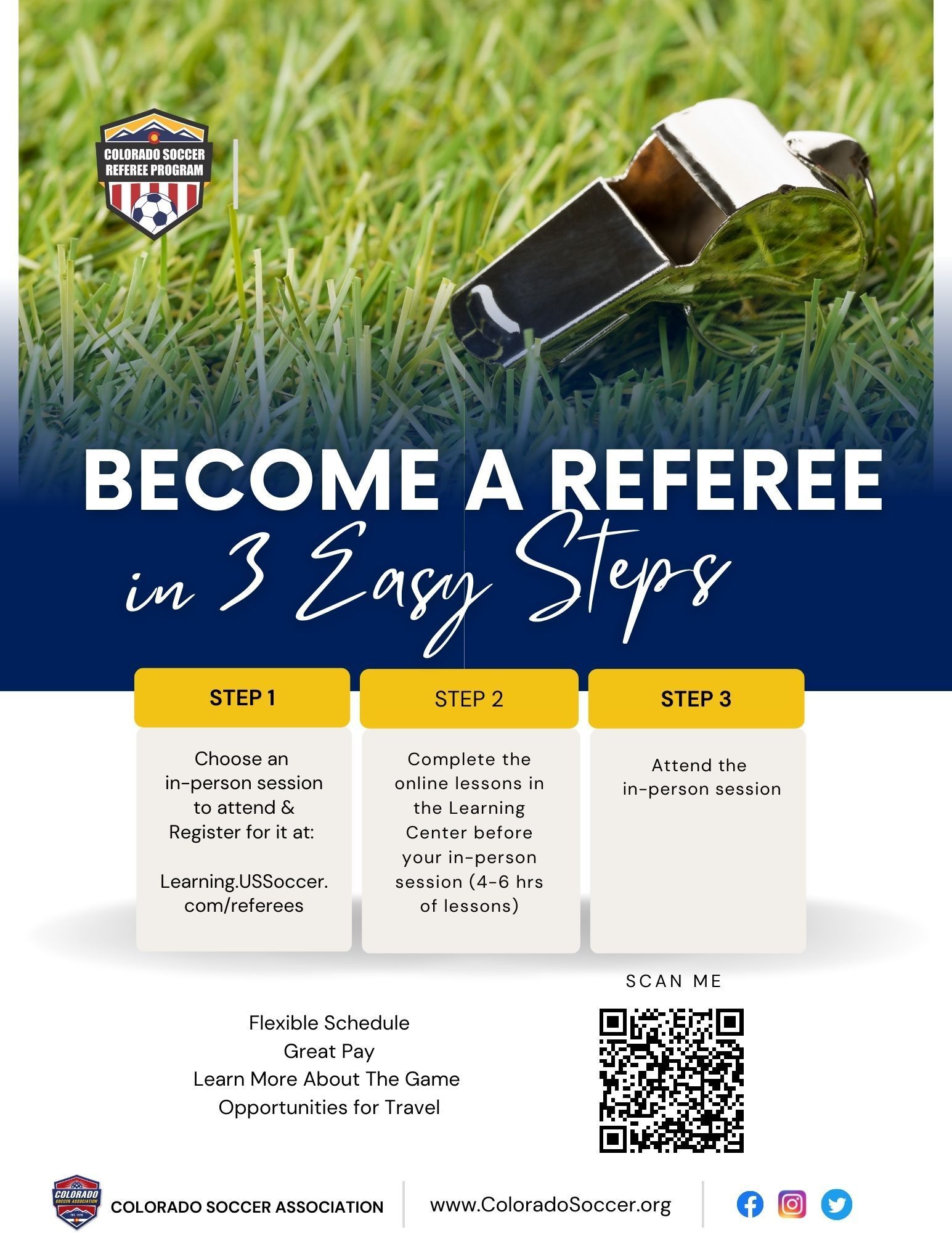 Three steps to become a referee at Roaring Fork United