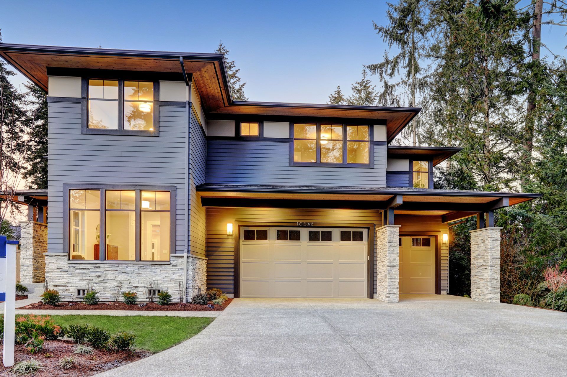 Exterior of a modern residential house