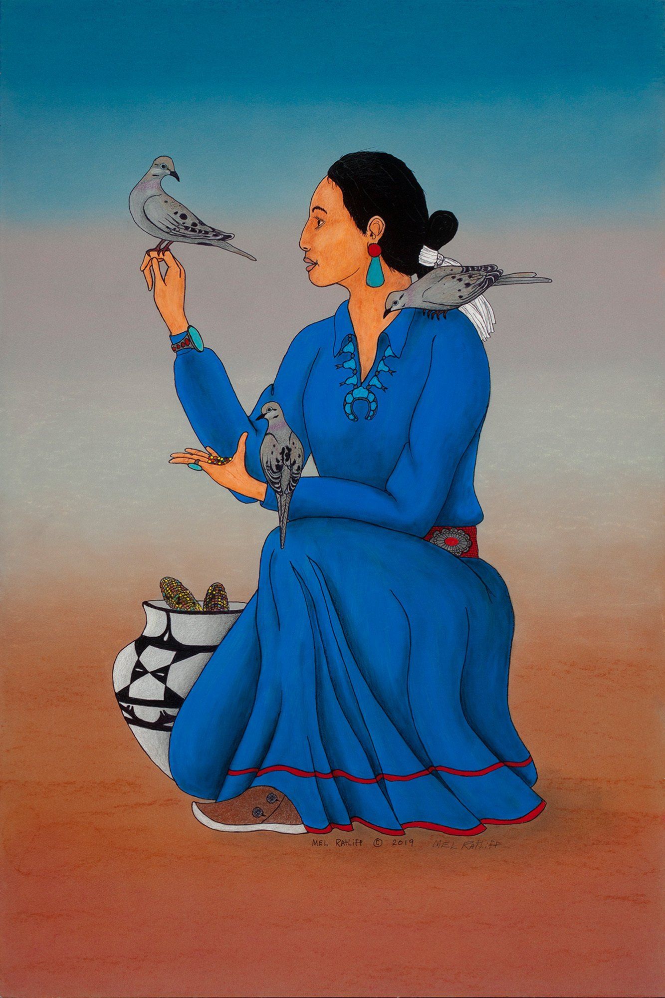 Bird Woman, a Southwestern original piece of art by Mel Ratliff in New Mexico
