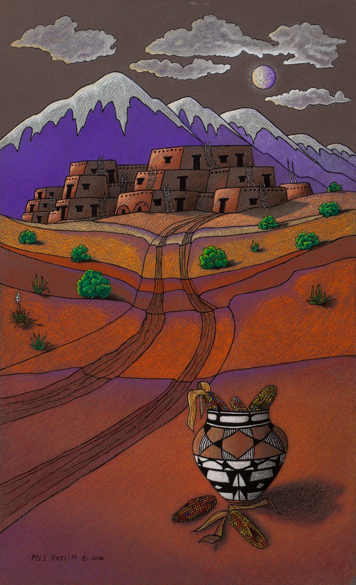 Purple Moon, a Southwestern original piece of art by Mel Ratliff in New Mexico