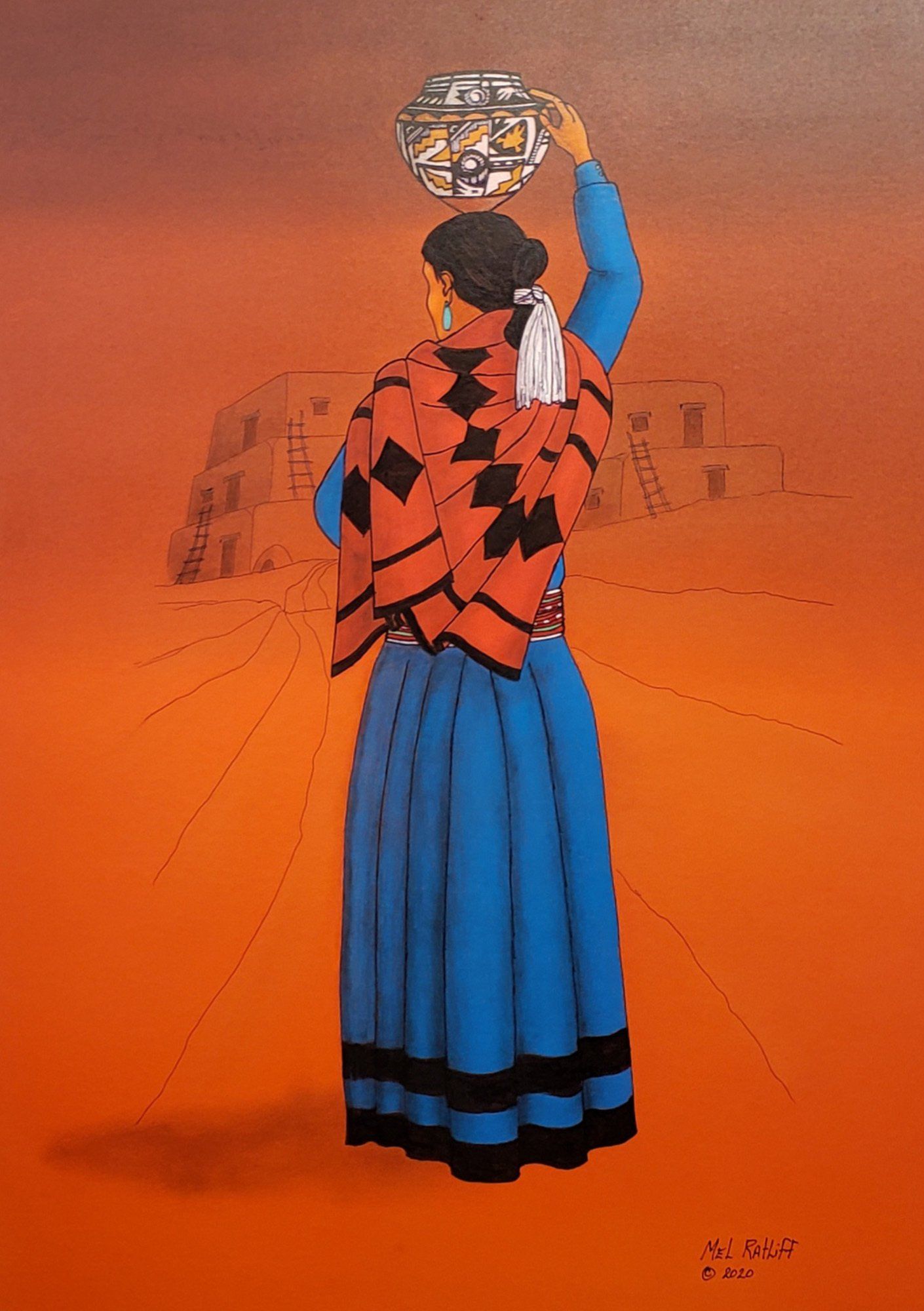 The Water Pot, a Southwestern original piece of art by Mel Ratliff in New Mexico