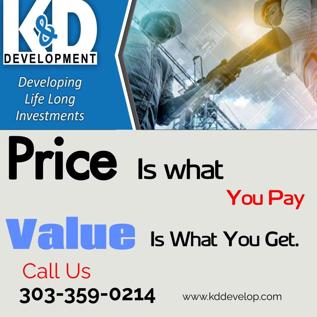 Advertisement for KD Development: text states 