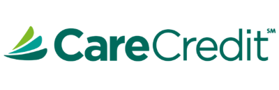 CareCredit logo in teal and green with a stylized leaf design.