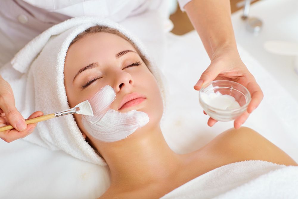 Beautiful Woman In A Beauty Studio Getting Face Massage — Paradiso Skin & Beauty Studio in Byron Bay, NSW