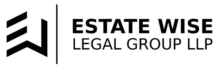 Estate Wise Legal Group LLP logo with black geometric icon and bold text on white background