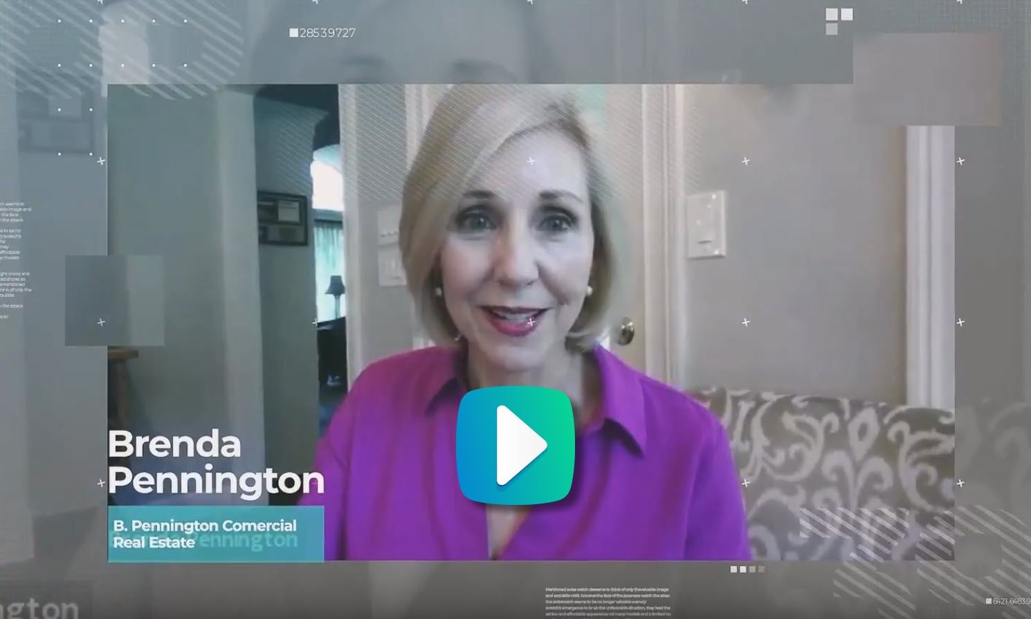 A woman in a purple shirt is talking on a video call.