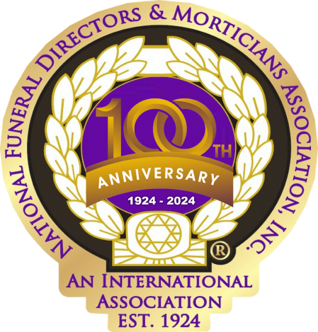 Logo for the National Funeral Directors & Morticians Association, Inc. celebrating its 100th anniversary.