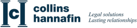Collins Hannafin law firm logo with teal “CH” icon and tagline “Legal solutions. Lasting relationships.”