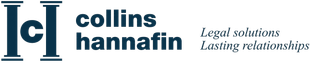Collins Hannafin law firm logo with teal “CH” icon and tagline “Legal solutions. Lasting relationships.”