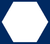 White hexagon on a dark blue background