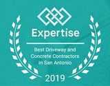2019 award badge for Expertise, best driveway and concrete contractors in San Antonio