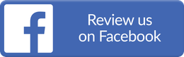 Blue Facebook button with white “Review us on Facebook” text and Facebook logo on the left