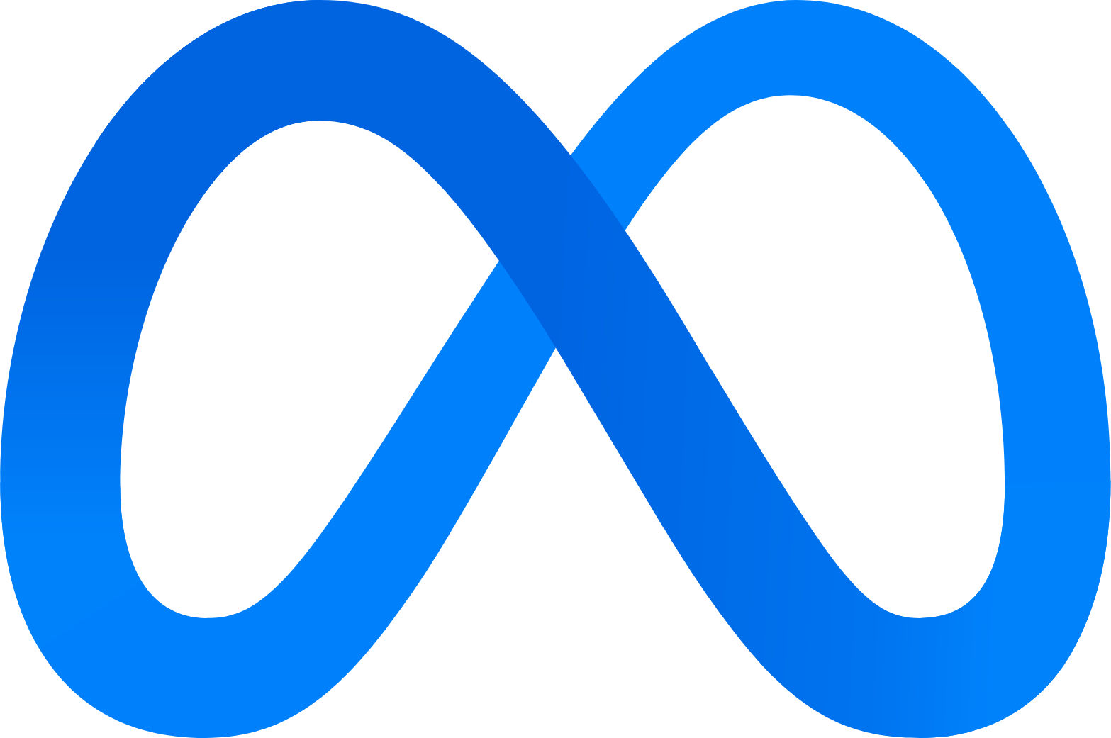 A blue infinity symbol on a white background
