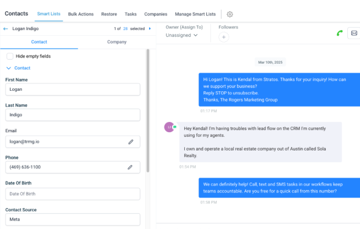 A screenshot of a website showing a conversation between two people.