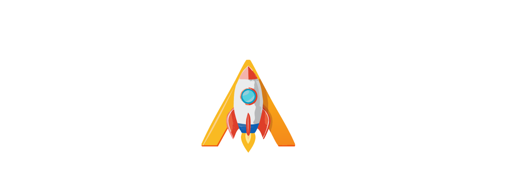 A toy rocket is flying through the air on a white background.