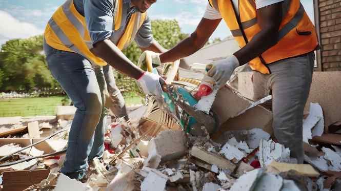 construction cleaning, construction debris removal, with portage junk removal.