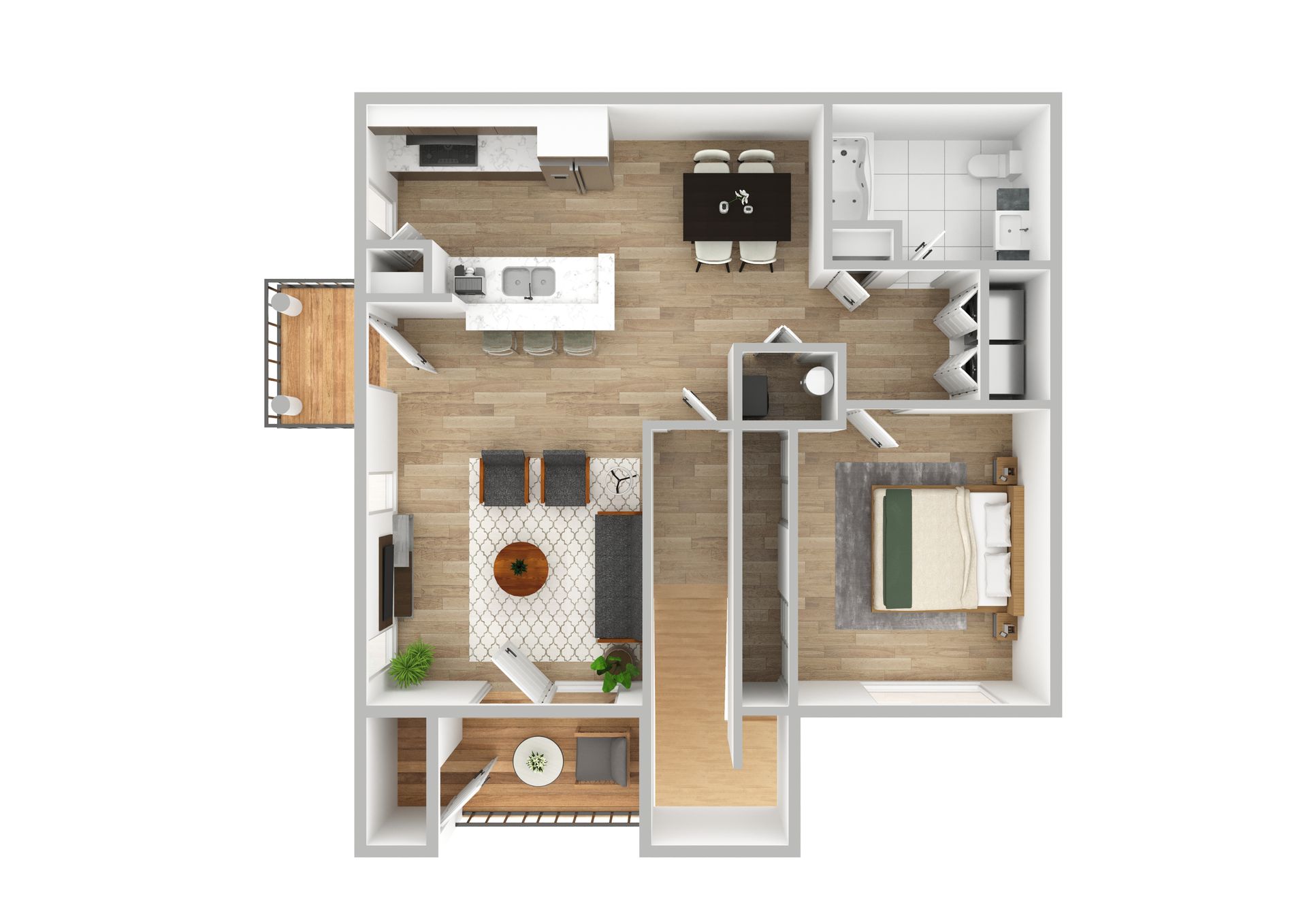 1 Bed, 1 Bath