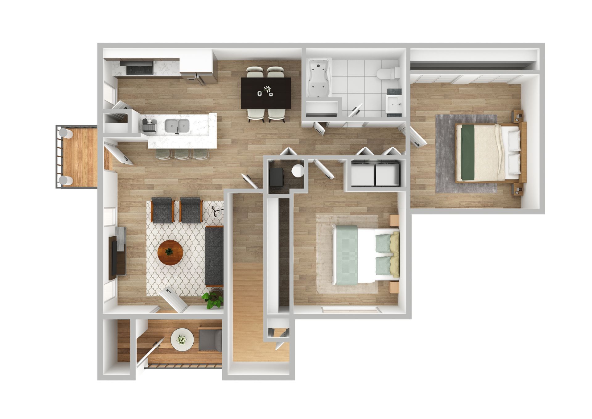 2 Bed, 1 Bath