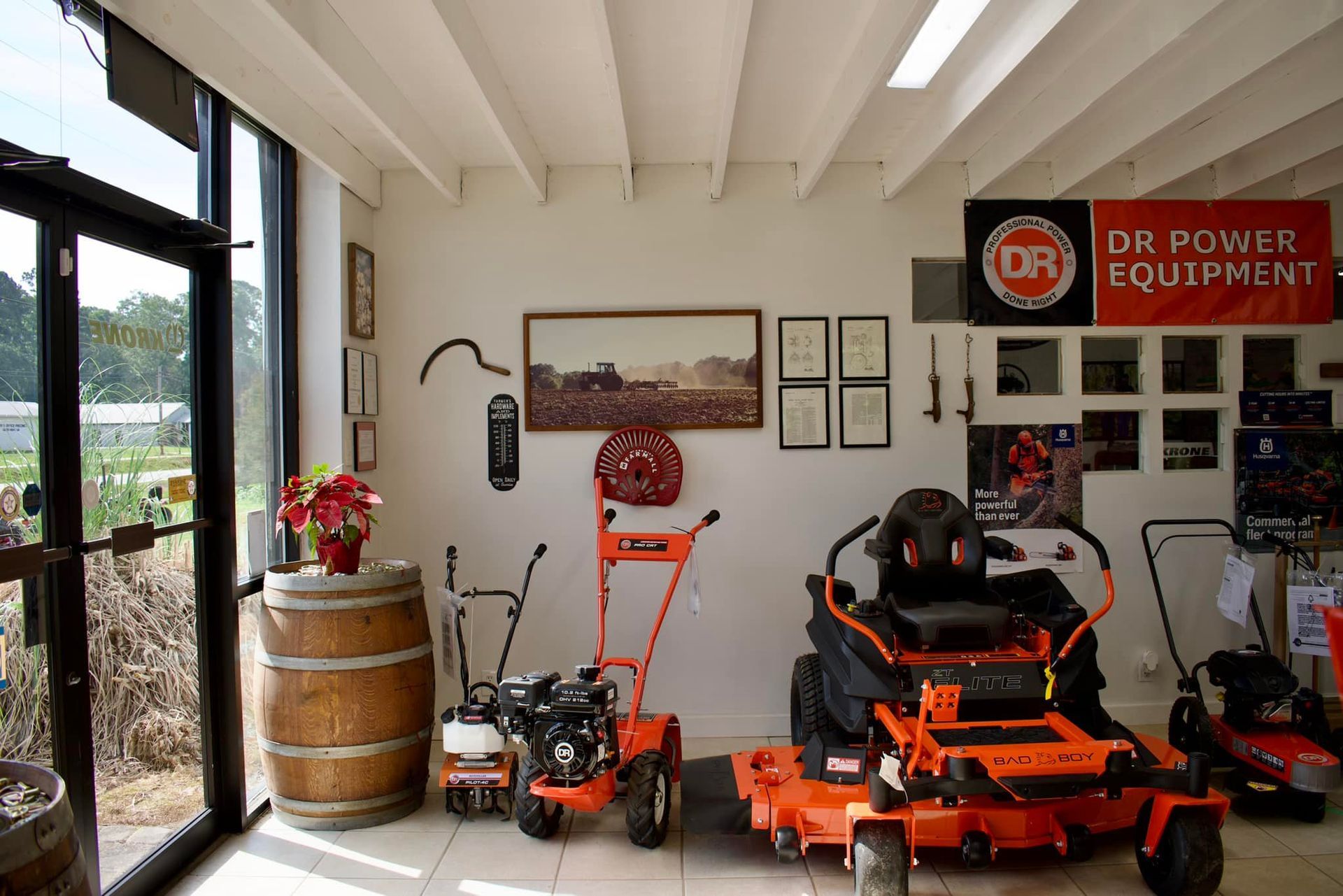 A store with a sign that says dr power equipment