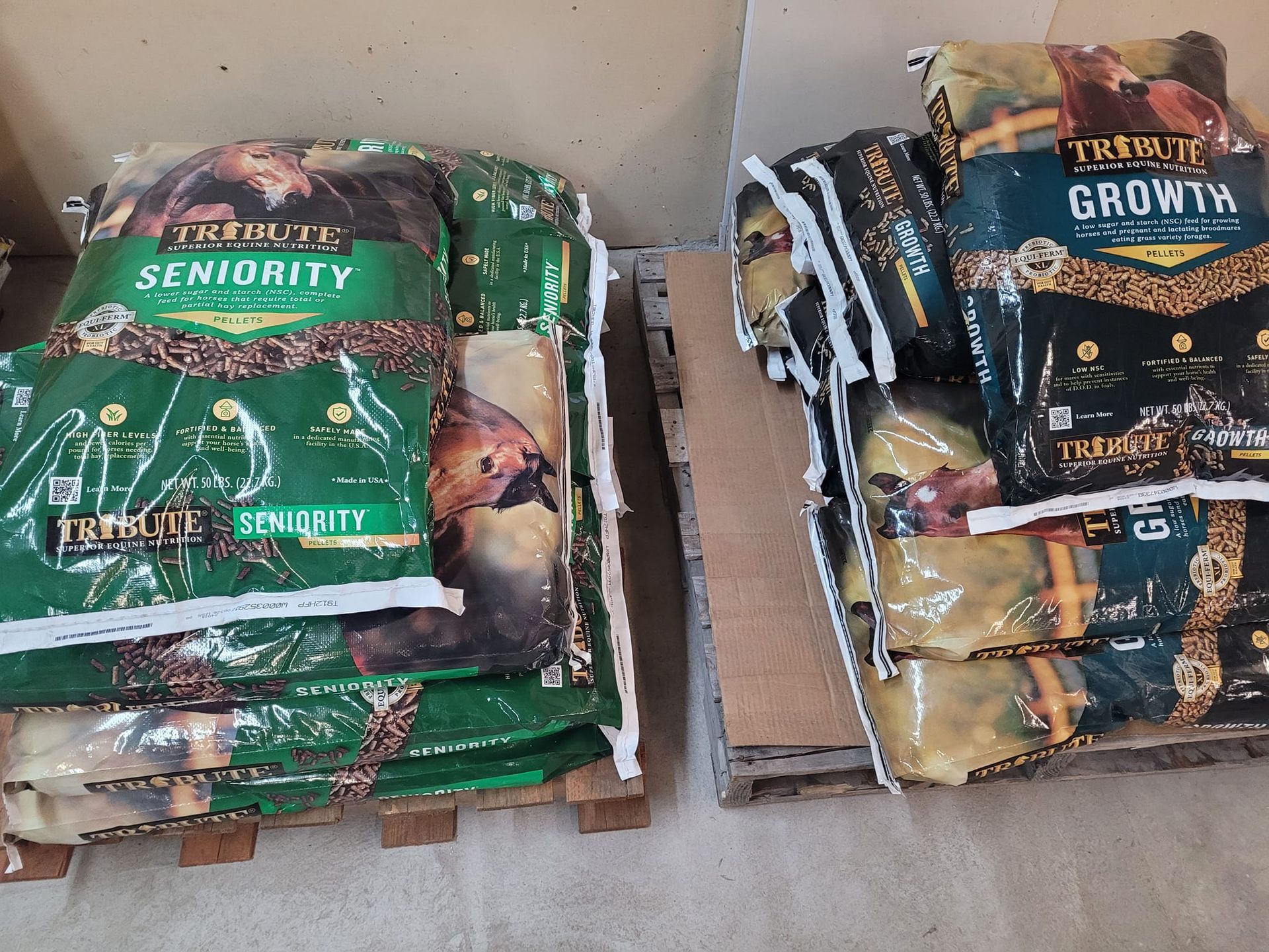 A stack of bags that say growth and seniority