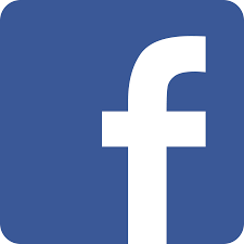 A blue square with a white f on it.